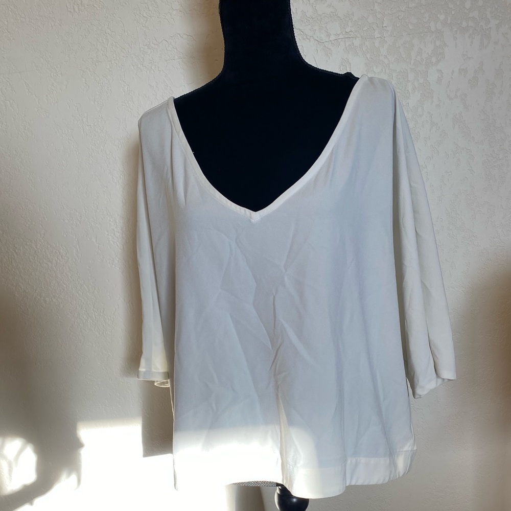 White/cream flowy blouse
